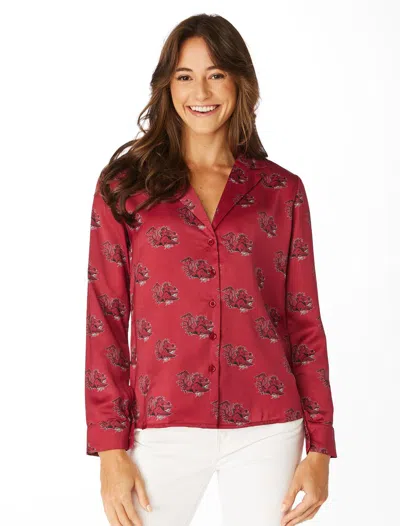 Stewart Simmons Gamecock Button Up Long Sleeve Shirt In Red