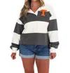 Stewart Simmons Long Sleeve Rugby Top In Black In Multi