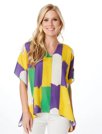 Stewart Simmons Mardi Gras Oversized Blouse In Purple