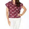 Stewart Simmons Mississippi State Poplin Blouse In Maroon In Multi