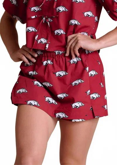 Stewart Simmons Razorback Poplin Skort In Red