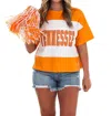 Stewart Simmons Sequin Short Sleeve Tee In Orange In Orange