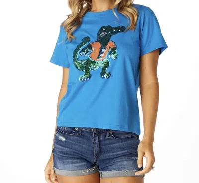 Stewart Simmons The Florida Sequin Shirt In Blue