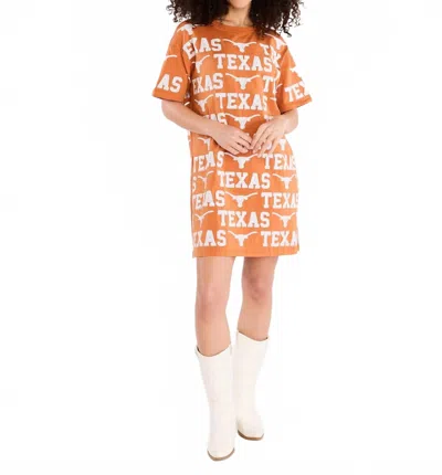Stewart Simmons The Sequin Repeat T-shirt Dress Texas In Orange