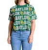Stewart Simmons The Sequin Repeat Tee Baylor In Green In Green