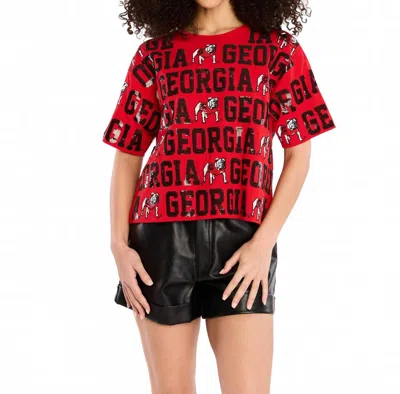 Stewart Simmons The Sequin Repeat Tee Georgia In Red