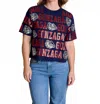 Stewart Simmons The Sequin Repeat Tee Gonzaga In Black In Blue