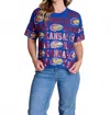 Stewart Simmons The Sequin Repeat Tee Kansas In Blue In Blue