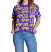 Stewart Simmons The Sequin Repeat Tee Lsu In Purple In Purple