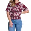 Stewart Simmons The Sequin Repeat Tee Miss State In Plum In Burgundy