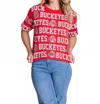 Stewart Simmons The Sequin Repeat Tee Ohio State In Red In Red