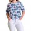 Stewart Simmons The Sequin Repeat Tee Ole Miss In Blue In Blue