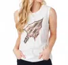 Stewart Simmons The Spear Sequin Tank Top In White In White