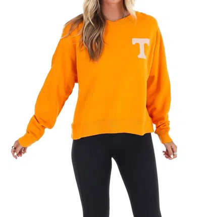 Stewart Simmons University Of Tennessee Boxy Sweatshirt In Orange