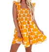 Stewart Simmons University Of Tennessee Poplin Smocked Mini Dress In Orange In Orange