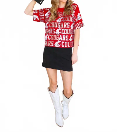Stewart Simmons Women's The Sequin Repeat Top In Red