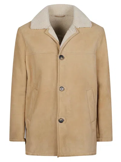 Stewart Steve-velvet Smooth Leather Shearling Collar Jacket In Multi