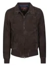 Stewart Suede Zip-up Bomber Jacket In Brown