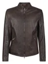 Stewart Zip-fastening Leather Jacket In Brown