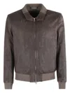 Stewart Zip-up Leather Jacket In Brown