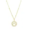 Stia Charm & Chain Necklace Pave Paw In Gold In Gold