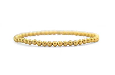 Stia Classy & Comfortable Beaded Stretch Bracelets - 4mm Round In Gold