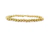 Stia Classy & Comfortable Beaded Stretch Bracelets - 5mm Round In Gold