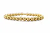 Stia Classy & Comfortable Beaded Stretch Bracelets - 6mm Round In Gold