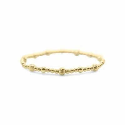 Stia Diamond Cut & Plain 3 To 1 Stretch Bracelets In Gold