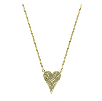 Stia Dripping Cz Heart Necklace In Gold Heart In Multi