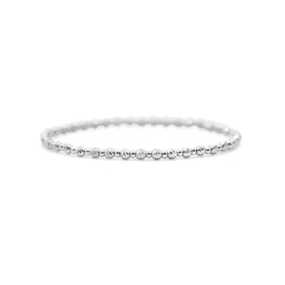 Stia Stretch Bracelet - Diamond Cut 3mm 1 To 1 In Silver