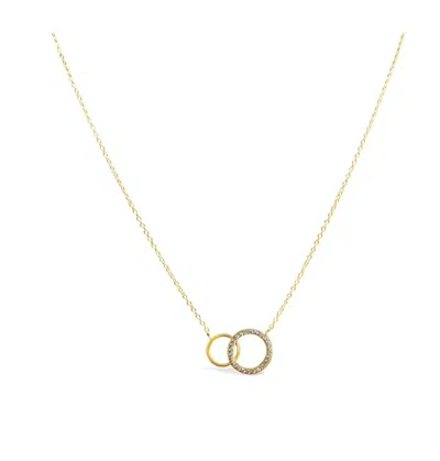 Stia Women's Dainty Double Circle Necklace In Gold Circle In Multi