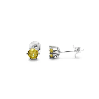 Stia Women's Prong Citrine Earring In Yellow In Green