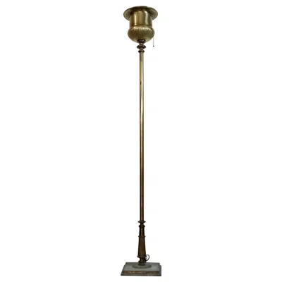 Pre-owned Stiffel 1960's Hollywood Regency Brass Torchiere Floor Lamp By  In Brown
