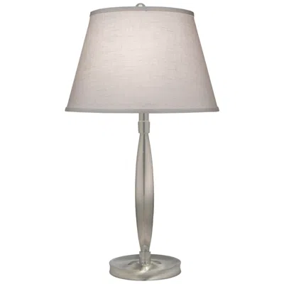 Stiffel 27" Satin Nickel W/ Wood Veneer Shade Table Lamp