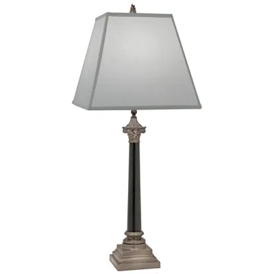 Stiffel 33" H Antique Nickel & Matte Black Corinthian Capital Tl