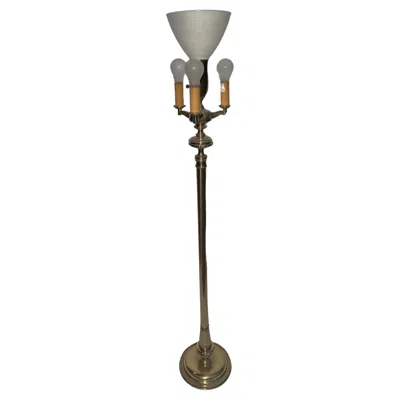 Pre-owned Stiffel Brass Floor Lamp In Transparent