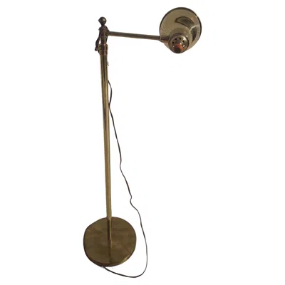 Pre-owned Stiffel Brass Swivel Arm Floor Lamp In Brown