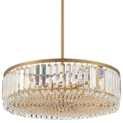 Stiffel Ella 20 1/4" Wide Soft Gold Crystal 5-light Drum Pendant