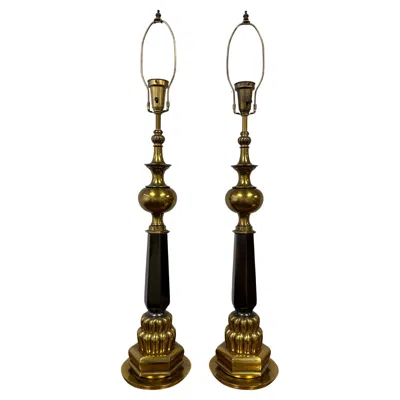 Pre-owned Stiffel Mid Century Brass  Lamps In Brown