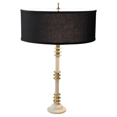 Pre-owned Stiffel Monumental Stacked Brass Table Lamp! Custom Decorator Lighting  Parzinger In Black