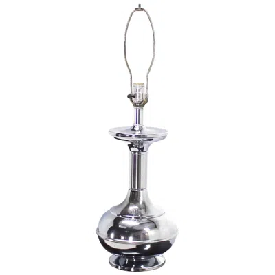 Pre-owned Stiffel Nice Chrome Base Mid-century Modern Turn Shape Table Lamp In Transparent