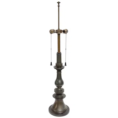 Pre-owned Stiffel Oversized  Brass Table Lamp With Double Socket In Transparent