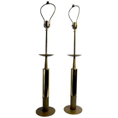 Pre-owned Stiffel Pair Of  Lamps After Parzinger In Black