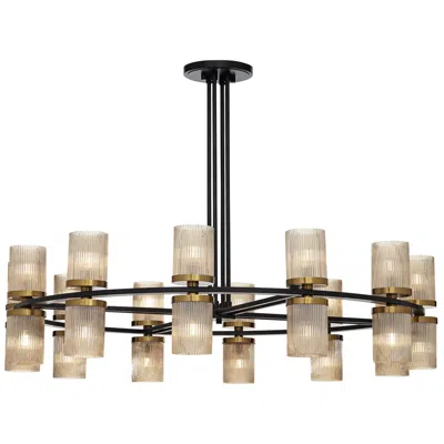 Stiffel Palais 48" Wide Champagne Glass 24-light Ring Chandelier