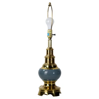 Pre-owned Stiffel Sculptural Table Lamp, Ceramic And Brass, Mid Century Modern In Black