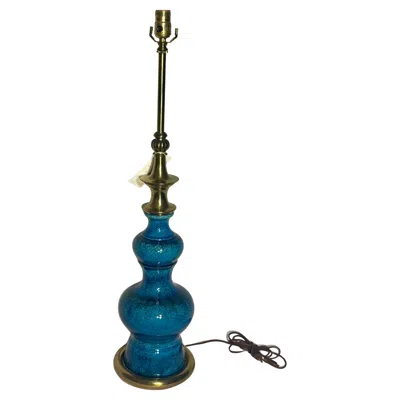 Pre-owned Stiffel Stunning  Pagoda Lamp In Blue