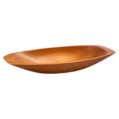Pre-owned Stig Sandqvist Hand-carved Pine Bowl, Sweden, 1970s – Scandinavian Modern In Brown