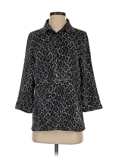 Pre-owned Stile Benetton 3/4 Sleeve Button Down Shirt In Black