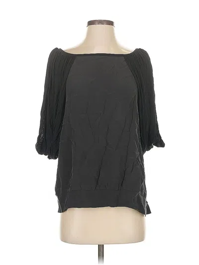 Pre-owned Stile Benetton 3/4 Sleeve Top Black Boatneck Tops